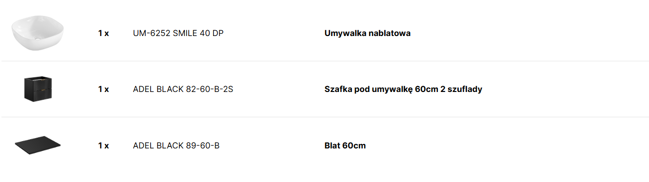 Zestaw meblowy 60cm z umywalką nablatową SET_-ADB_B_60_CM_SMILE_40