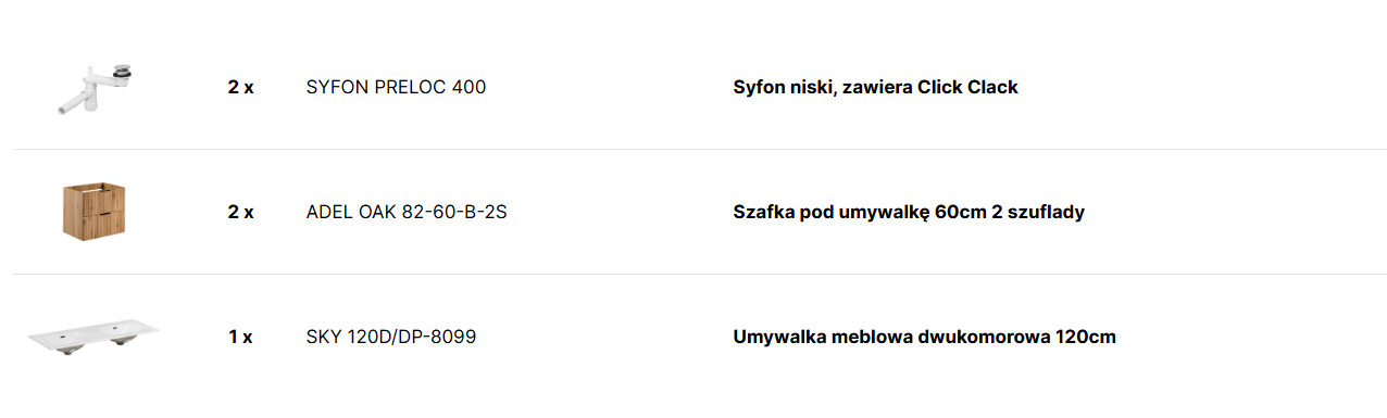 Zestaw meblowy 120cm z umywalką meblową SKY SET_-ADO_SKY_120_CM