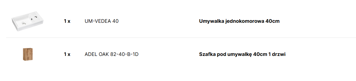 Zestaw meblowy 40cm z umywalką meblową Vedea SET_-ADO_VEDEA_40_CM