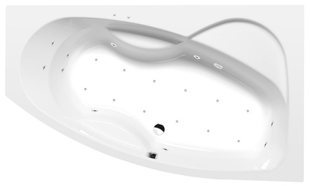 MAMBA R wanna z hydromasażem, 170x100x44cm, Active Hydro-Air, chrom