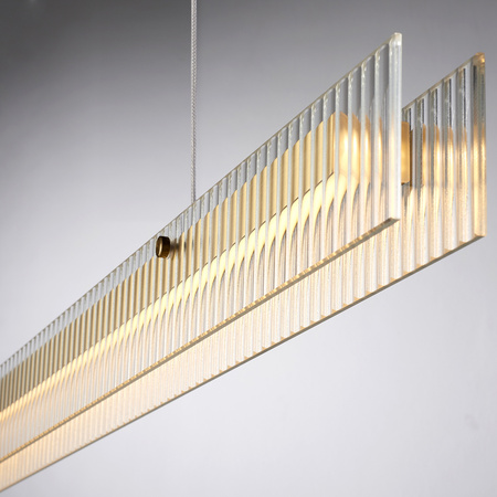Lampa wisząca LONGIN-120 - LED, złota listwa ze szklaną obudową