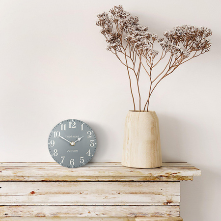 Arabic Mantel Clock Flax Blue 6in
