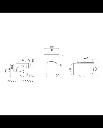 Miska wisząca WC z Deską Shak