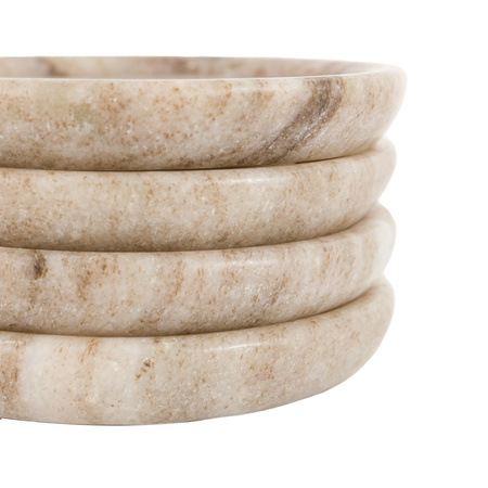 Novi Round Coasters S/4 Beige Marble 100x100x15mm