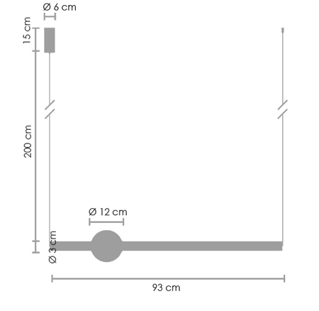 Lampa wisząca O-LINE 93 - LED, 93 cm, mosiądz