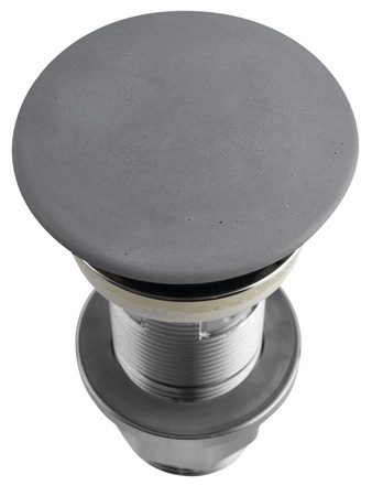 Korek umywalkowy 5/4'', klik-klak, betonowy grzybek, 10-80mm, szary mat
