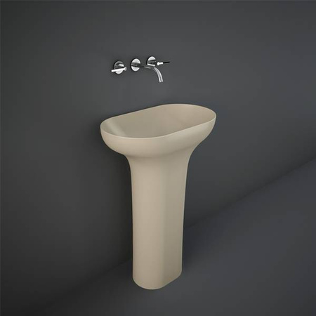 DES Umywalka wolnostojąca 60x35 odpływ do podłogi cappuccino mat