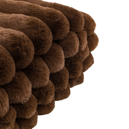 Ribbed Faux Fur Throw Chocolate 1300x1700mm