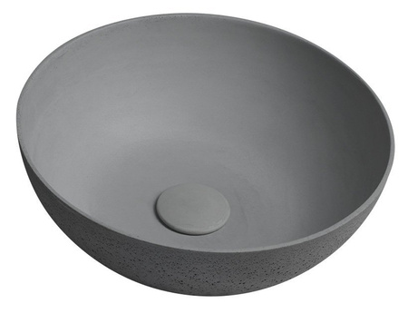 FORMIGO umywalka betonowa nablatowa, średnica 39cm, szary mat