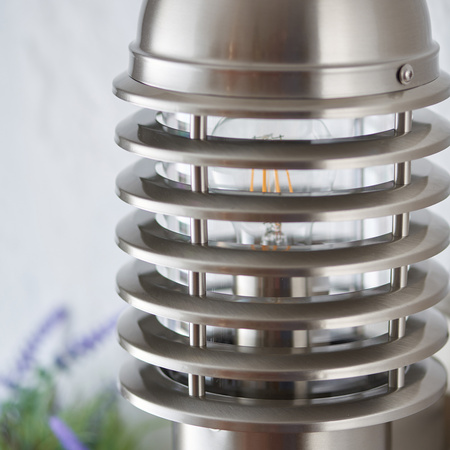 Louvre PIR Wall Light Brushed Steel