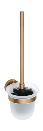 X-ROUND COPPER wisząca szczotka do WC, szkło mleczne, miedź mat