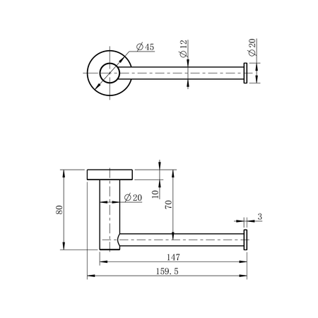X-ROUND wieszak na papier toaletowy, chrom