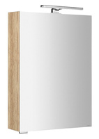 MIRRÓ szafka z lustrem, oświetlenie LED, 50x70x16cm, lewa/prawa, dąb Alabama