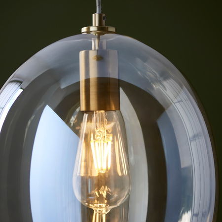Kelda Oval Pendant Satin Brass Champagne