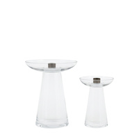 Denia Glass Candle Holder Clear Set of 2