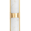 Lampa ścienna MURO LED 66 cm - biały alabaster, złote detale