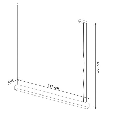 Lampa wisząca PINNE 117 czarna 3000K