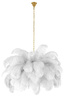 MOOSEE lampa wisząca TIFFANY 135 biała mosiądz / naturalne pióra