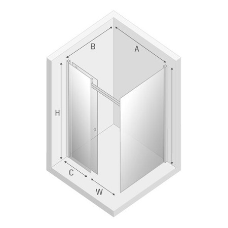 KABINA DIORA PROSTOKĄTNA U 110x90x200 CZYSTE 6mm ACTIVE SHIELD