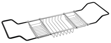 Druciana półka wannowa, 200x880mm, chrom/czarny