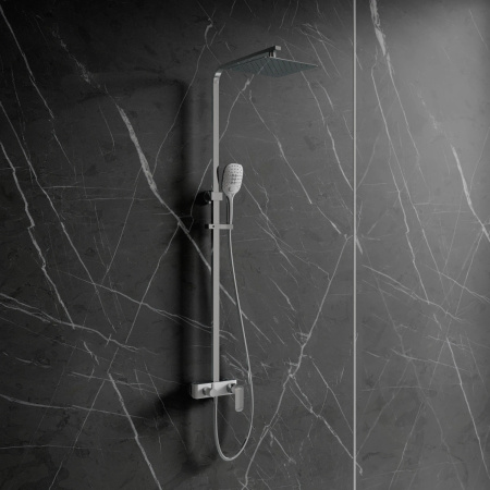 SACRAMENTO system prysznicowy natynkowy, chrom/biały połysk