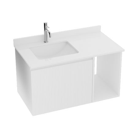 Szafka wisząca z blatem i umywalką Kent White 900