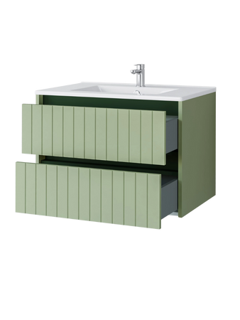 Szafka łazienkowa wisząca z umywalką 70 cm szałwia mat MELITO 002-SU70-03+UP4530-700