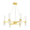 Lampa wisząca CANDELA-6, 70 cm - 6-ramienna oprawa sufitowa złota