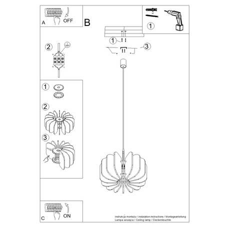 Lampa wisząca MULA 45 granatowa