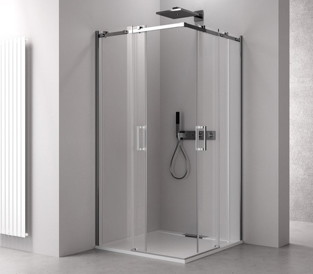 THRON SQUARE kabina prysznicowa prostokątna 1100x800mm, rolki kanciaste, wejście z rogu