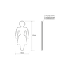 Tabliczka toaleta damska 80x35x2mm, stal nierdzewna mat