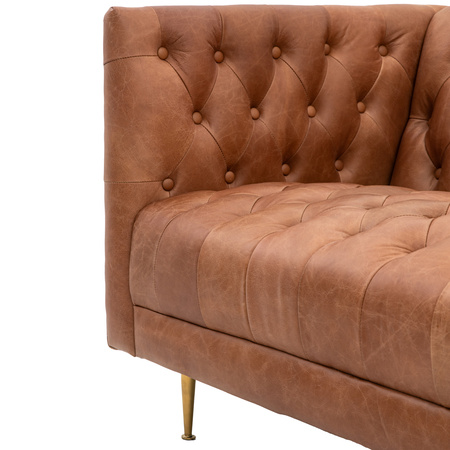 Dalton Sofa Antique Brown Leather 810x2100x735mm