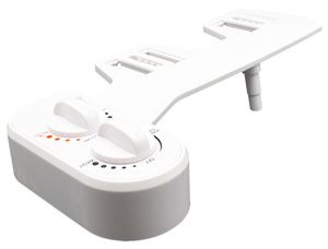 EASY CLEANING bidet pod deskę WC, zasilanie zimną i ciepłą wodą, polypropylen