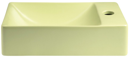 MARGITHA umywalka ceramiczna 38x22cm, otwór na baterię po prawej stronie, pistacjowy