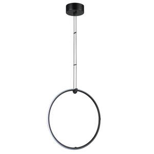 Lampa wisząca COCO 1, 40 cm - LED, czarny minimalistyczny ring