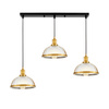 POTRÓJNA LAMPA WISZĄCA LOFT MOSIĘŻNA BRICO W3 PRO