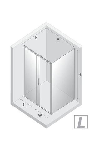 Kabina prysznicowa PRIME NICKEL BRUSHED 1D prostokątna L 100x70x200 szkło czyste 6mm Active Shield 2.0
