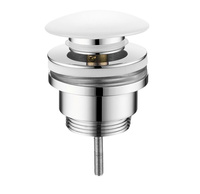 Odpływ umywalkowy 5/4", klik-klak, korek ceramiczny, 10-55mm, biały