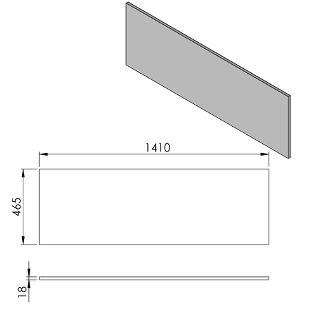 CIRASA blat DTDL 141,1x1,8x46,5cm, dąb srebrny