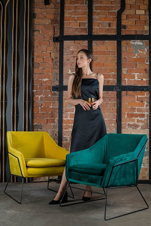 Fotel EMMA VELVET ciemny zielony -        welur, metal