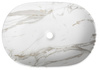 CALEO umywalka ceramiczna nabłatowa, 60x42cm, bianco carrara