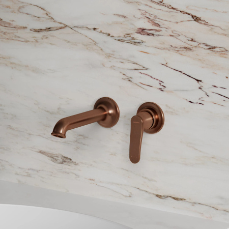 ART DECO bateria umywalkowa podtynkowa, miedź antyczna szczotkowana