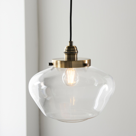 Camberley 1 Pendant Light Antique Brass Clear