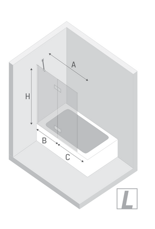 NZ4 Parawan nawannowy NESTA GUNMETAL BRUSHED 1D L 110x150 czyste 6mm Active Shield 2.0