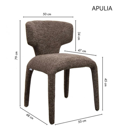 Zestaw 2 krzeseł APULIA brązowy / taupe