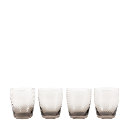 Swirl Tumbler Glass Smoked Grey (4pk) 85x85x97mm