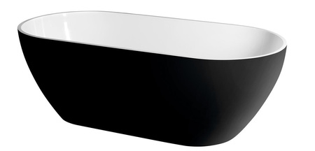 REDUTA wanna wolnostojąca 150x75x46cm, kompozyt, czarny/biały