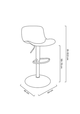 Krzesło barowe STOR PU regulowane  brązowe