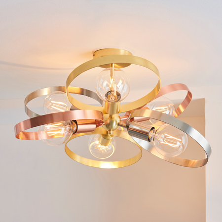 Hoop 6 Ceiling Light Brushed Brass