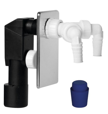 Syfon podtynkowy, podwójny, DN40/50, stal nierdzewna polerowana